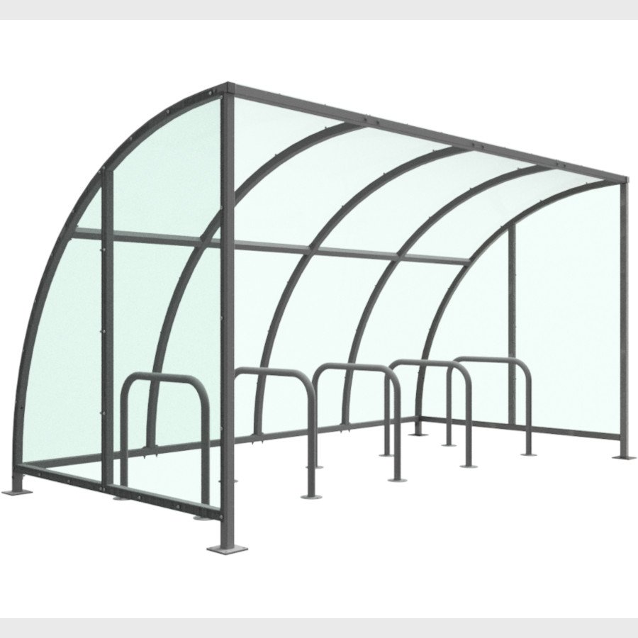 Stratford Cycle Shelter | PETG Roof With Cycle Stands