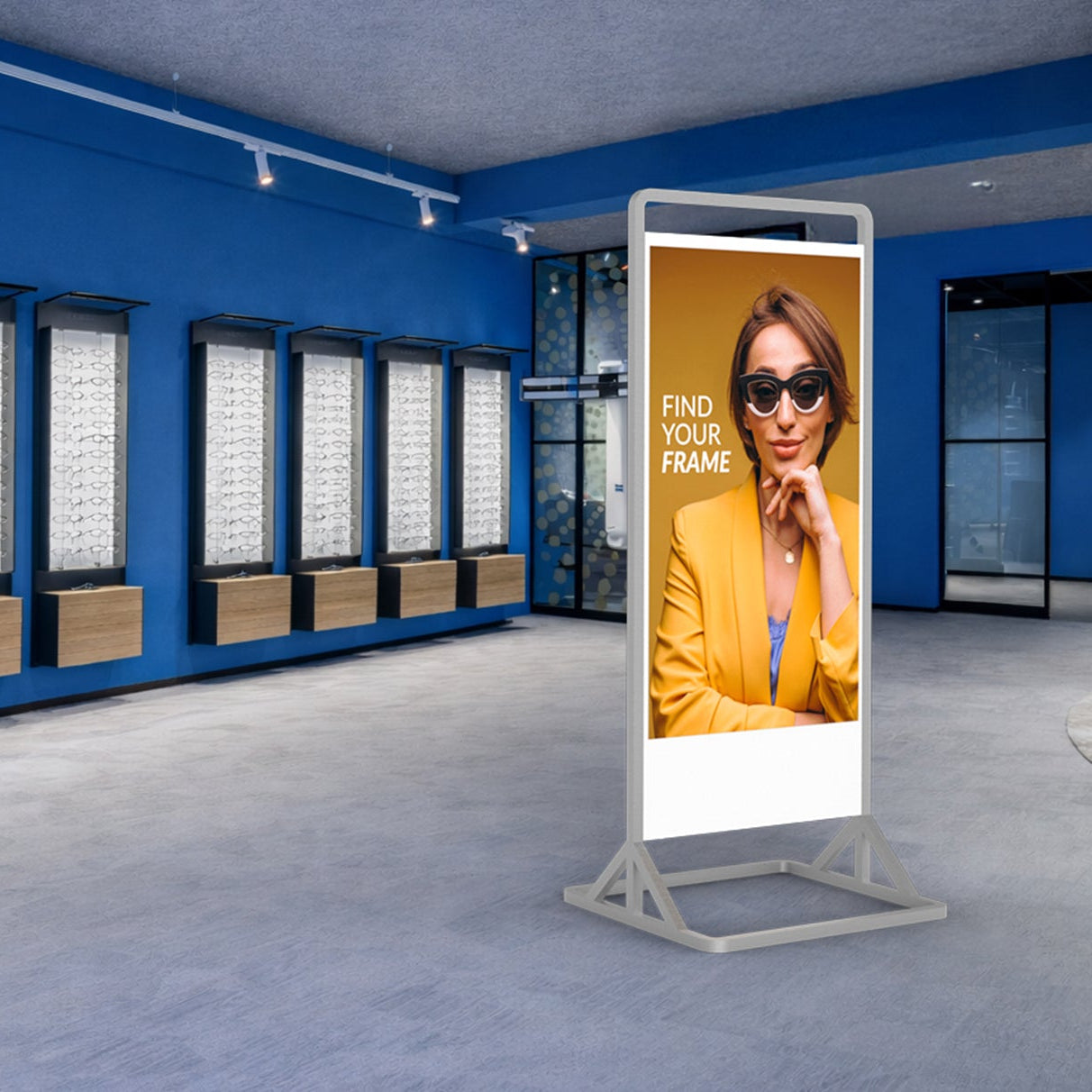 Super Slim Freestanding Double Sided Digital Poster 700cd/m² | Back-to-Back LED Digital Signage Totem UK - Store Fittings Direct