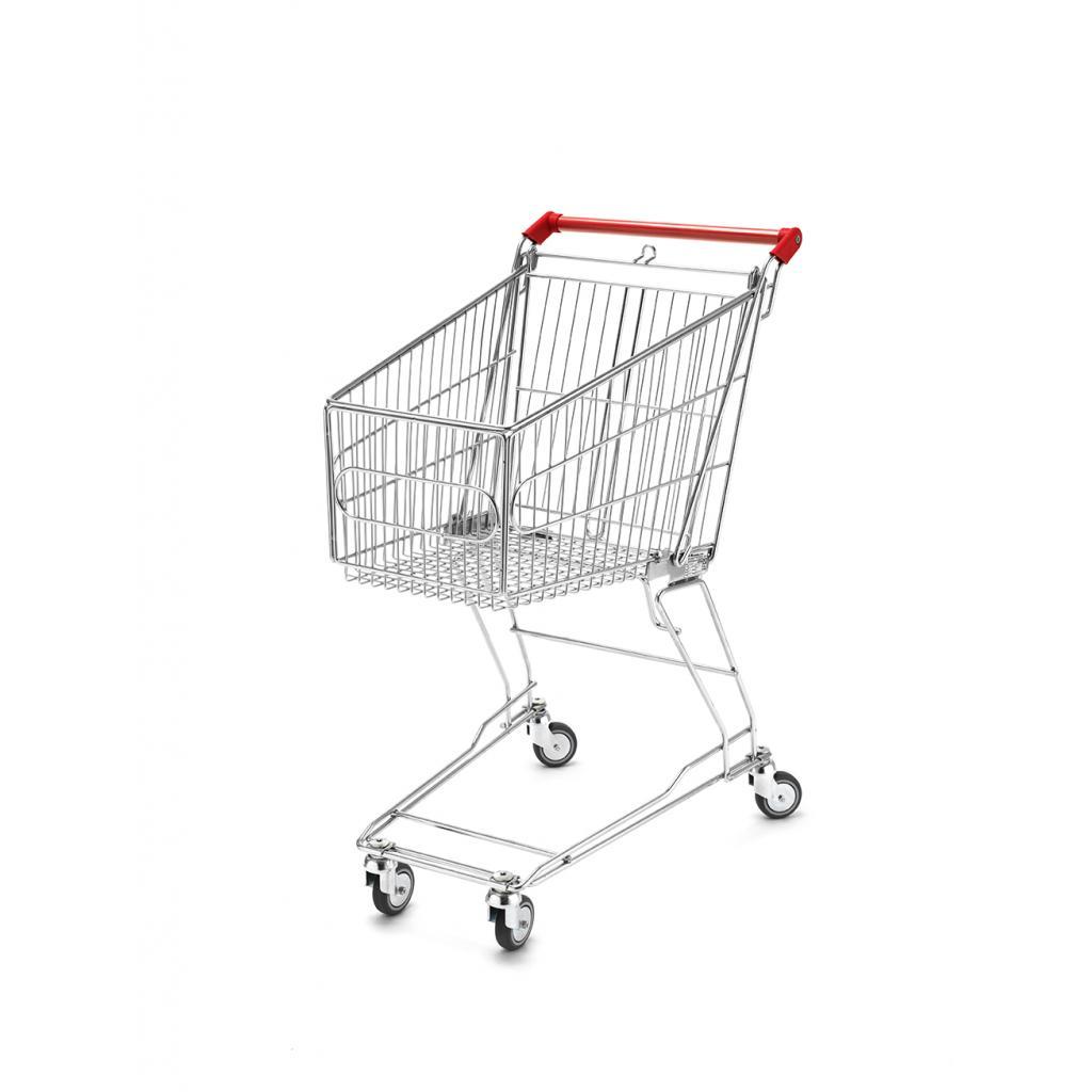 Supermarket shopping trolley 60L red