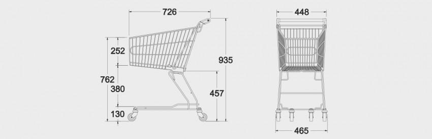 Supermarket Shopping Trolleys | Compact 60L - Store Fittings Direct