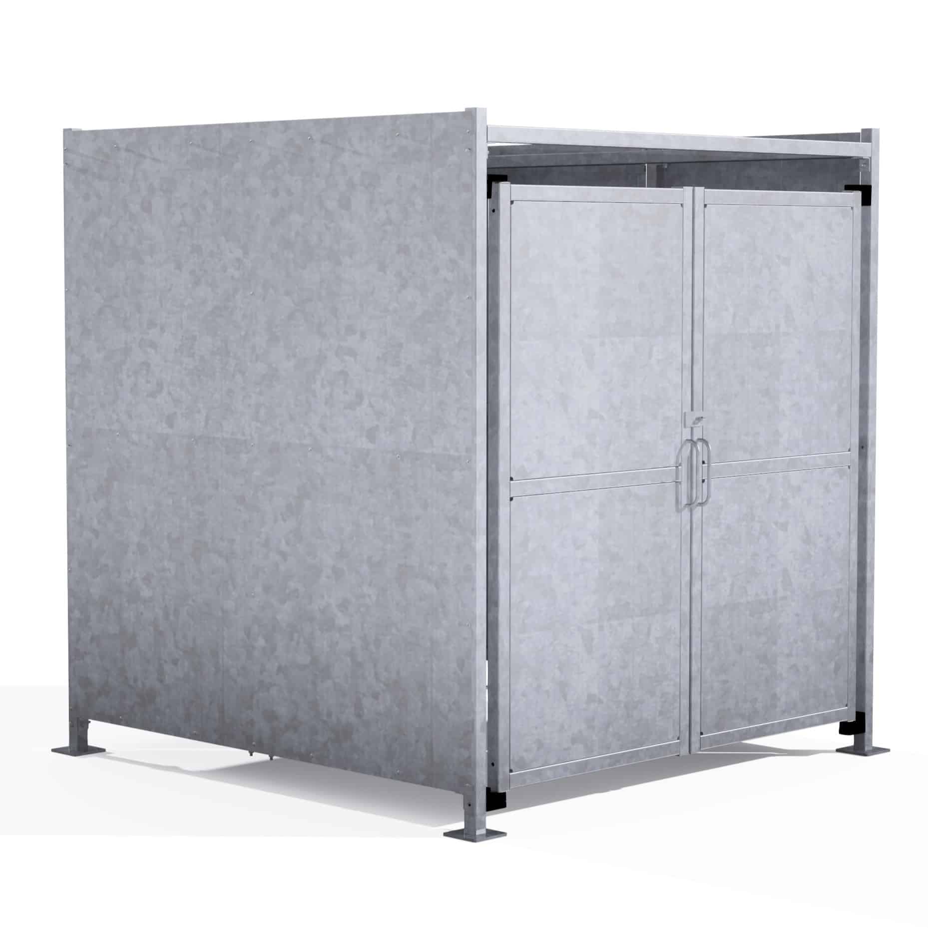 The Eaton Bin Store with Doors | Secure Storage Shelter - Store Fittings Direct