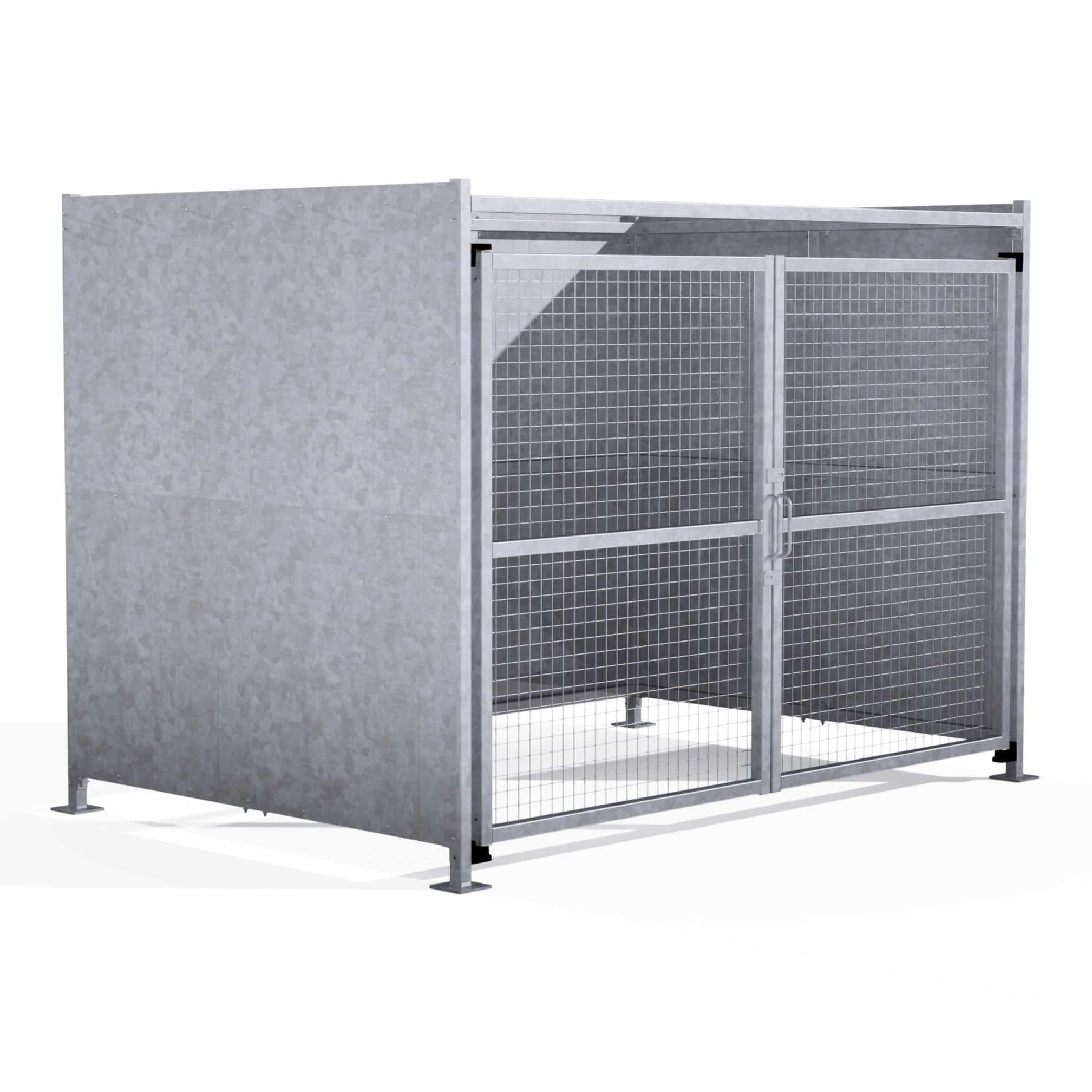 The Eaton Bin Store with Mesh Doors | Secure Storage Shelter - Store Fittings Direct