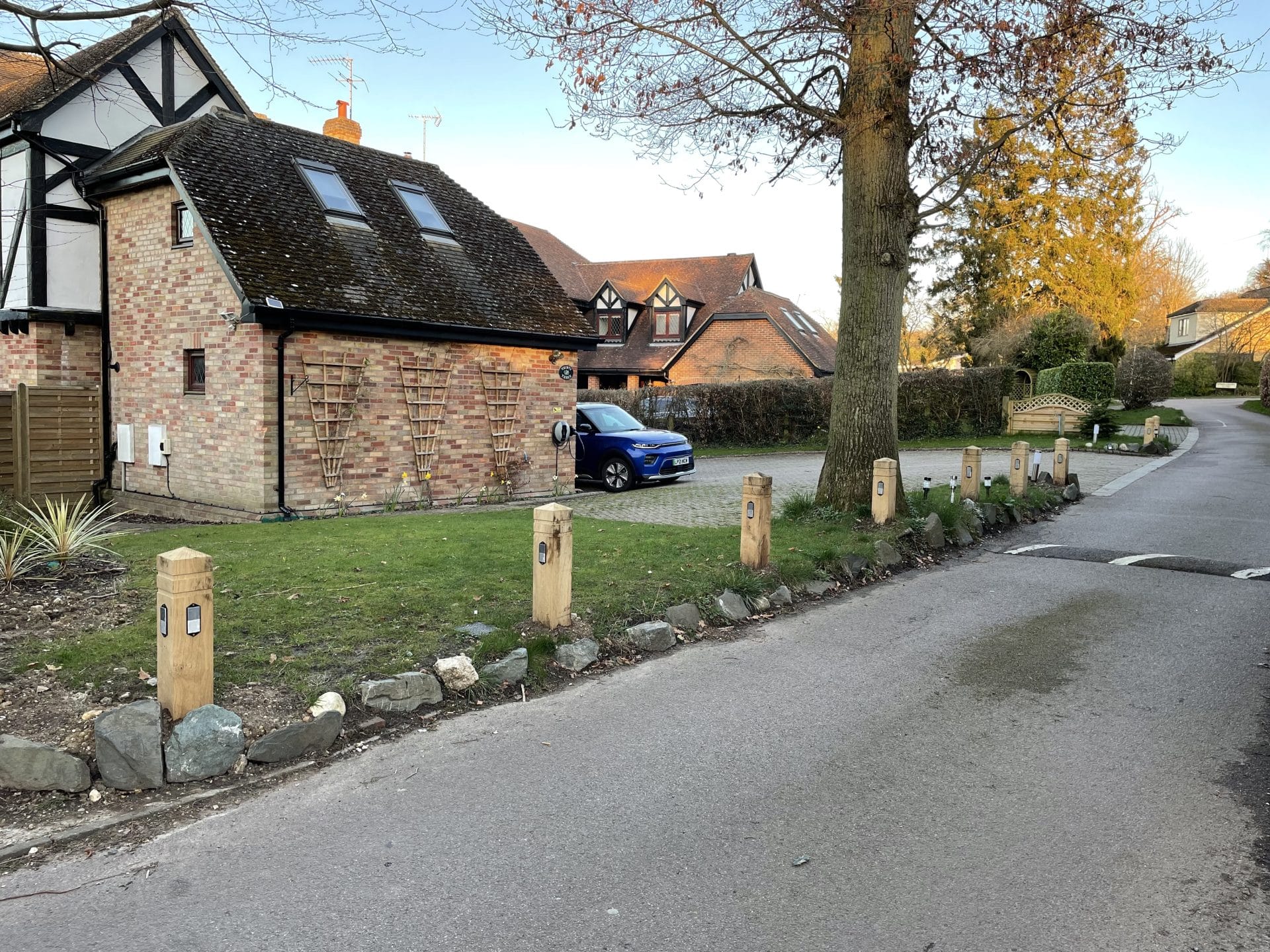 Timber Bollards | Solid oak with 4 Way Flat Top - Store Fittings Direct