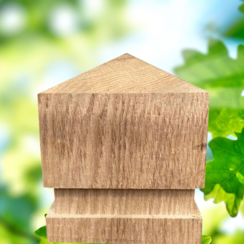 Timber Bollards | Solid oak with pyramid top - Store Fittings Direct