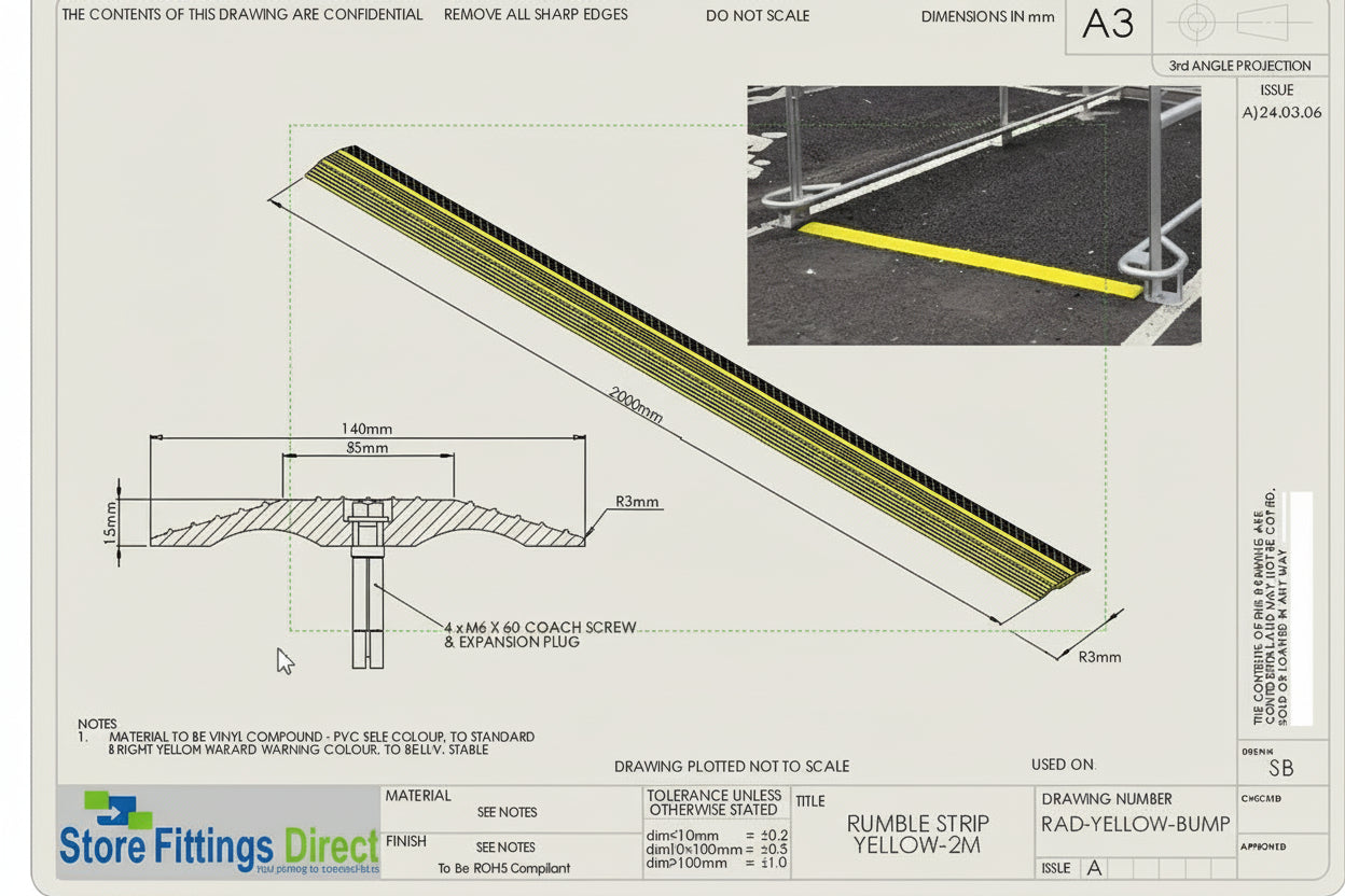 Trolley Shelter Anti Roll Back Strip - Store Fittings Direct