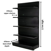 Wall Shelving 2.1m High | 300mm Base Shelf | 250mm Uppers - Store Fittings Direct