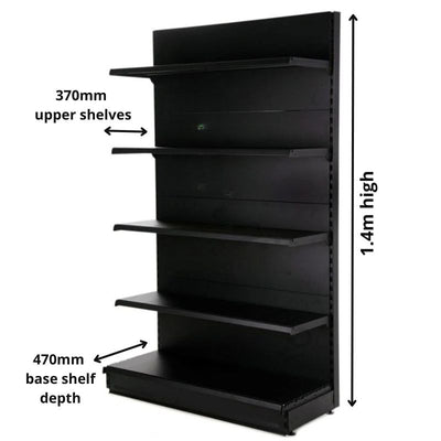 Wall Shelving Bay 1.4m | 470mm Base Shelf | 370mm Uppers