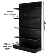 Wall Shelving Bay 1.8m | 470mm Base Shelf | 370mm Uppers - Store Fittings Direct
