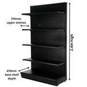Wall Shelving Bay 2.4m | 470mm Base Shelf | 370mm Uppers - Store Fittings Direct
