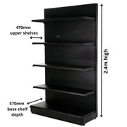 Wall Shelving Bay 2.4m | 570mm Base Shelf | 470mm Uppers - Store Fittings Direct