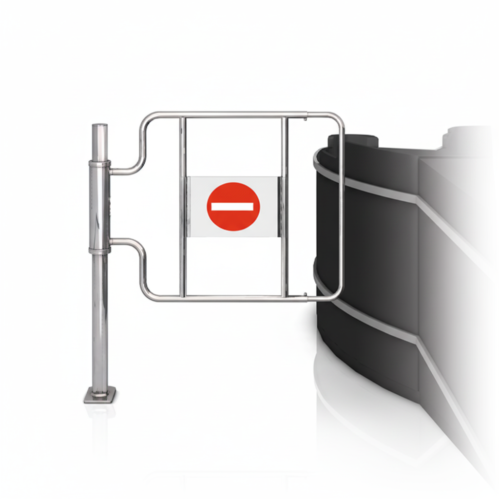 Wanzl Checkout Lockable Mechanical Swing Gate - Store Fittings Direct