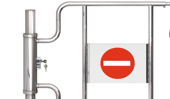 Wanzl Checkout Lockable Mechanical Swing Gate - Store Fittings Direct