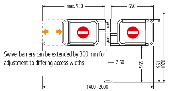 Wanzl Tandem Manual Mechanical Swing Gate | Checkout Gate - Store Fittings Direct
