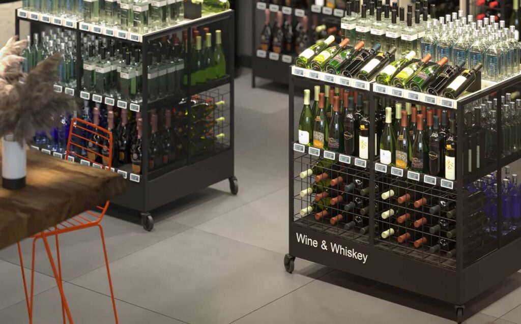Wines and Spirits Display Stand | Shop Wine Rack - Store Fittings Direct