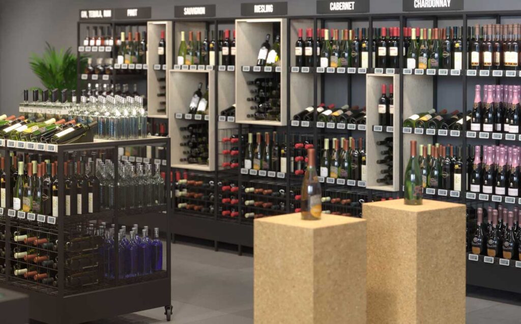 Wines and Spirits Display Stand | Shop Wine Rack - Store Fittings Direct