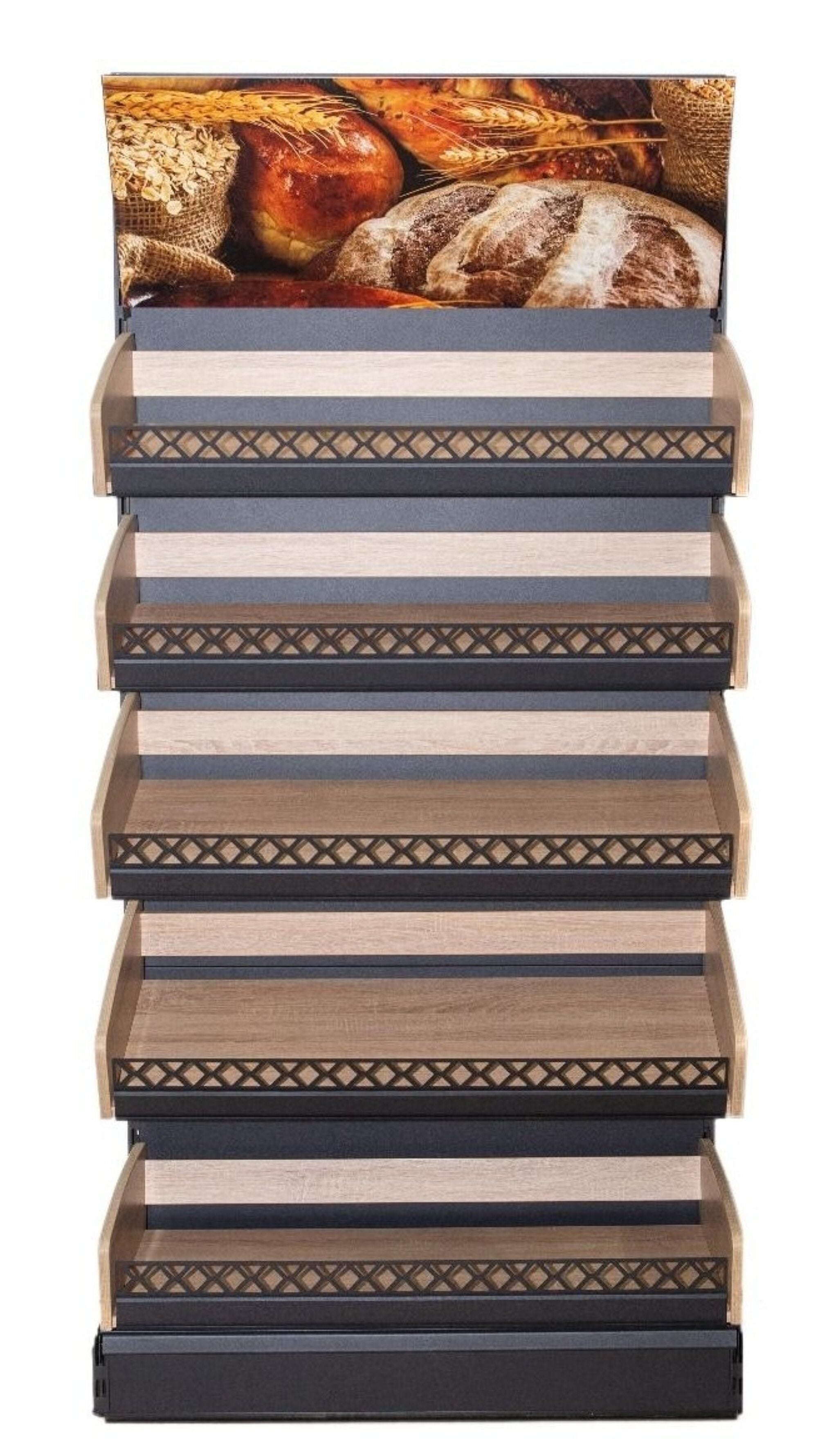 Wooden Bakery Display with Metal Riser - Store Fittings Direct