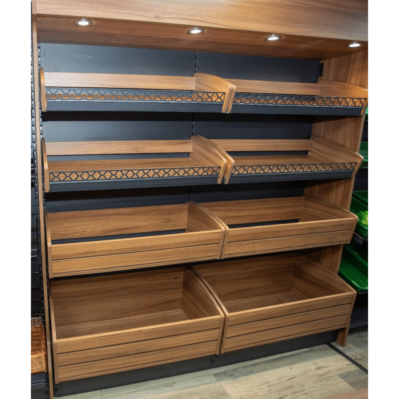 Wooden Bakery Display | Wall Bakery Display - Store Fittings Direct