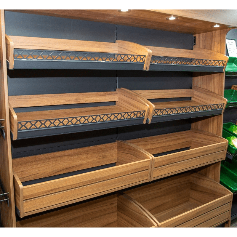 Wooden Bakery Display | Wall Bakery Display - Store Fittings Direct