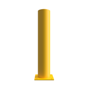 Yellow Galvanised Mild Steel Bollards | 900mm Above Ground - Store Fittings Direct