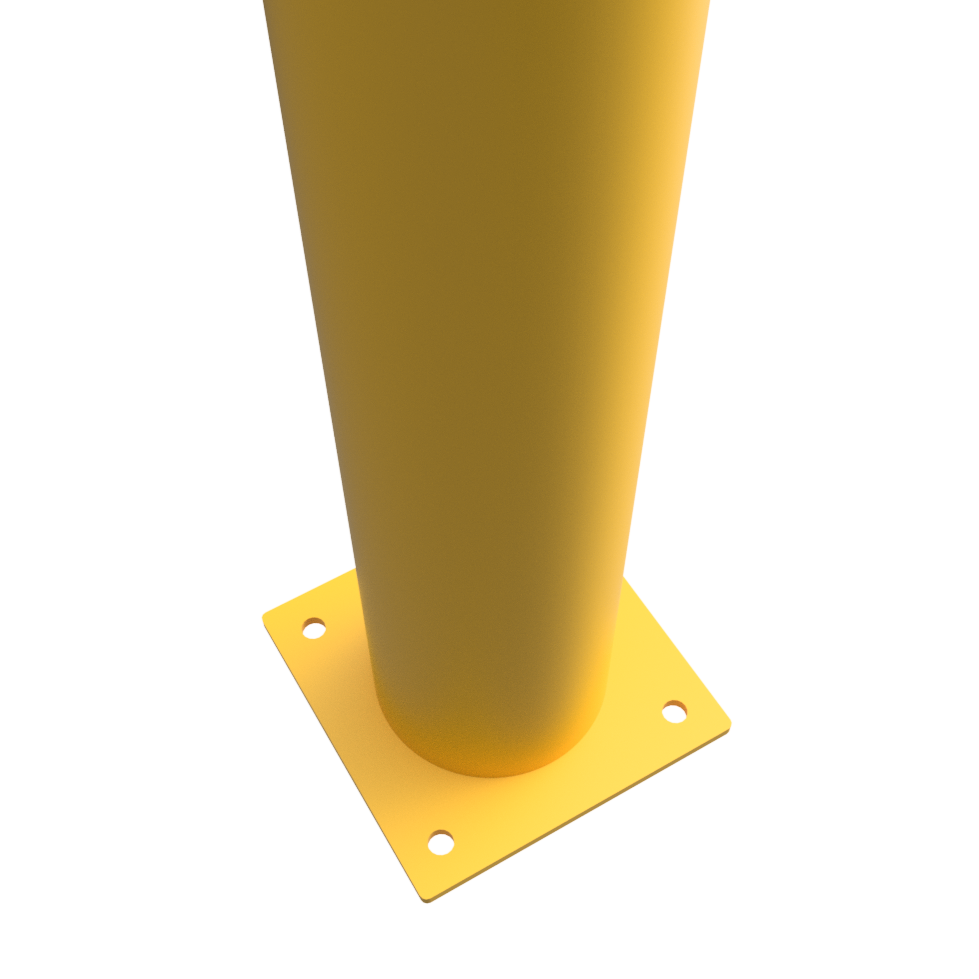 Yellow Galvanised Mild Steel Bollards | 900mm Above Ground - Store Fittings Direct