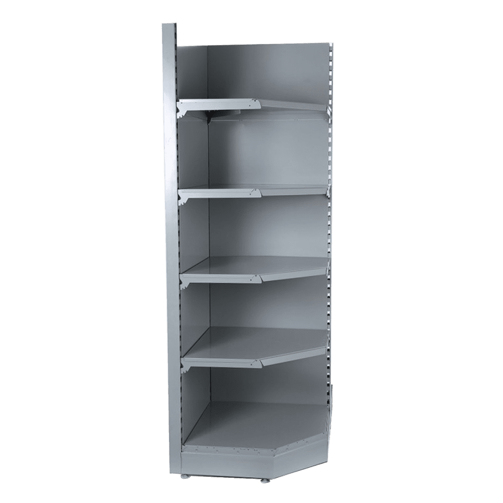 Corner shelving bay grey