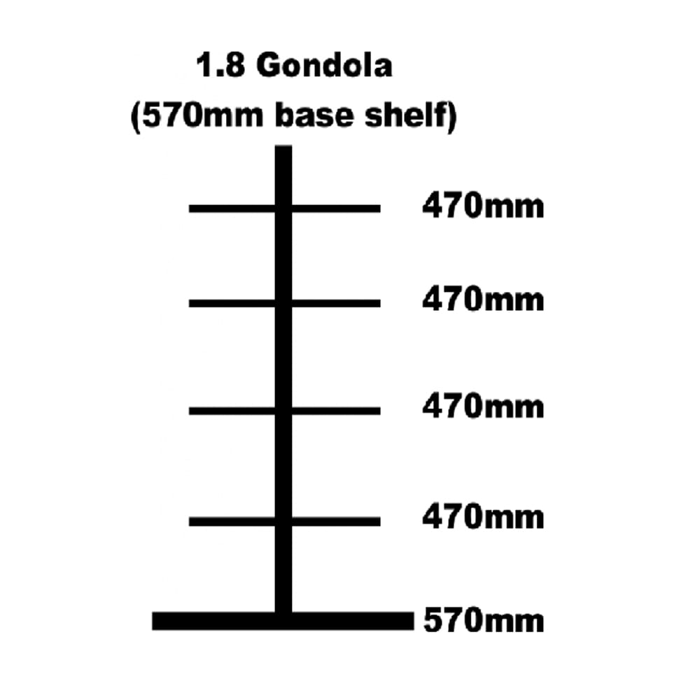 Gondola 570mm base shelf