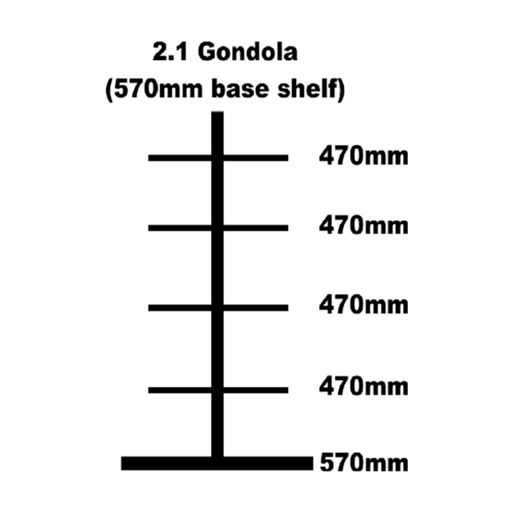 Gondola 570mm base shelf