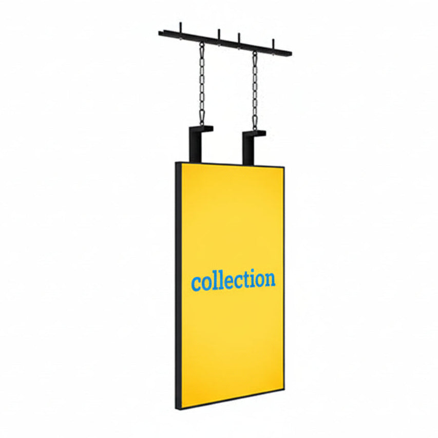 Hanging Ceiling Mount for Commercial Window Displays | Adjustable Suspension Bracket for 43"–75" Screens