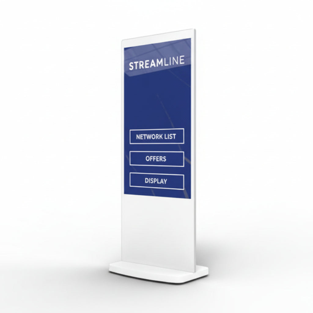 Freestanding PCAP Android Touch Screen Kiosk | Interactive Digital Signage Totem | 50" & 55" | Black or White