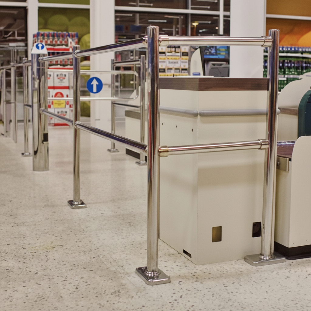 Modular Chrome Barrier Rail