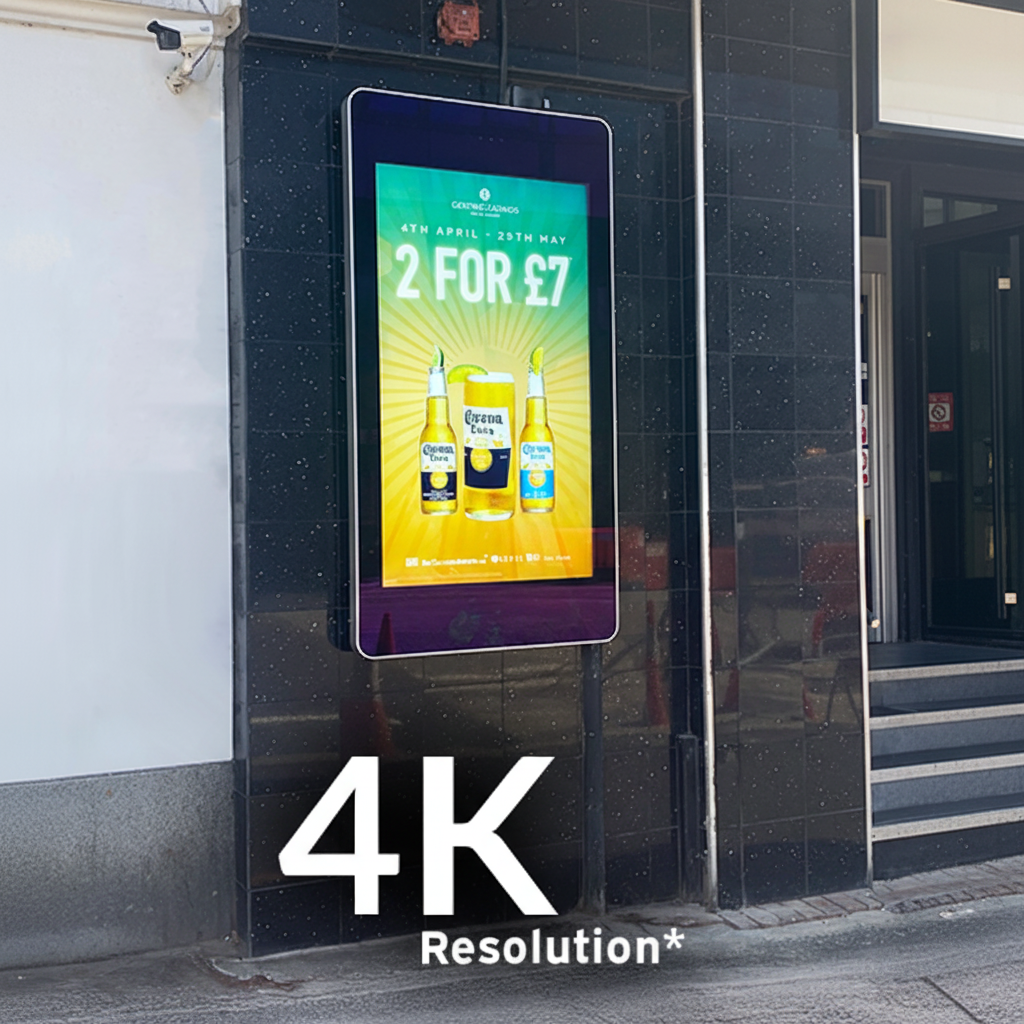 Outdoor PCAP Wall-Mounted Touch Screen Displays | Ultra High Brightness | Waterproof IP65