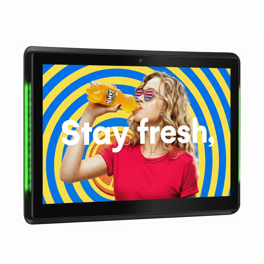 LED Slimline POS Android Advertising Display | PoE & USB Plug & Play | Point of Sale Digital Signage | 10" & 15"