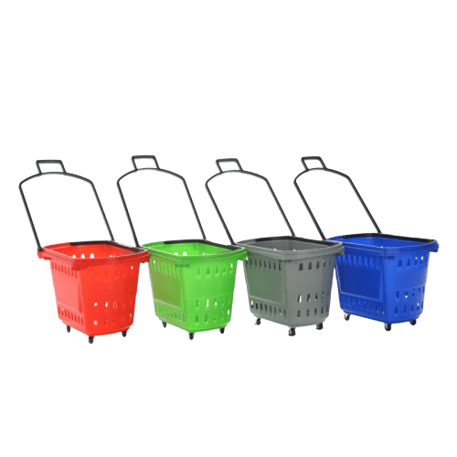 Wheel shopping baskets