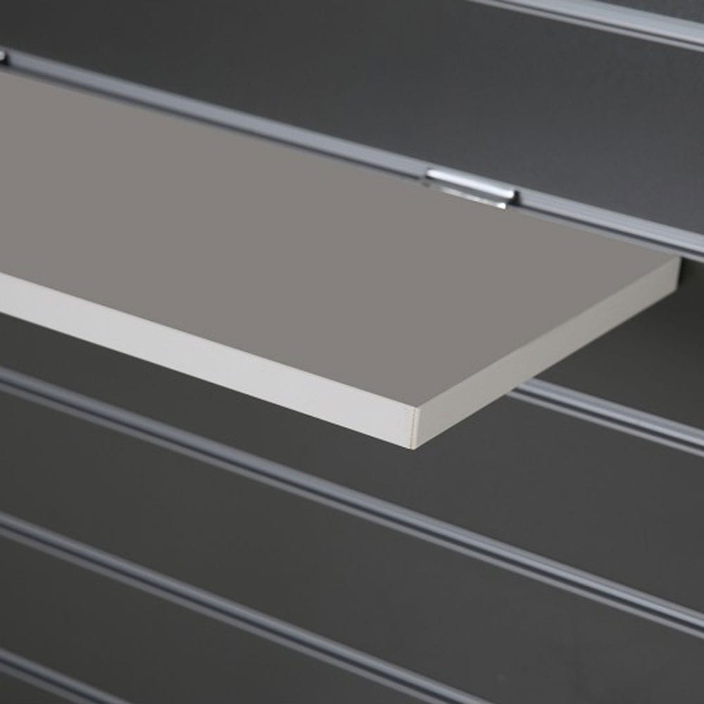 Slatwall grey shelf