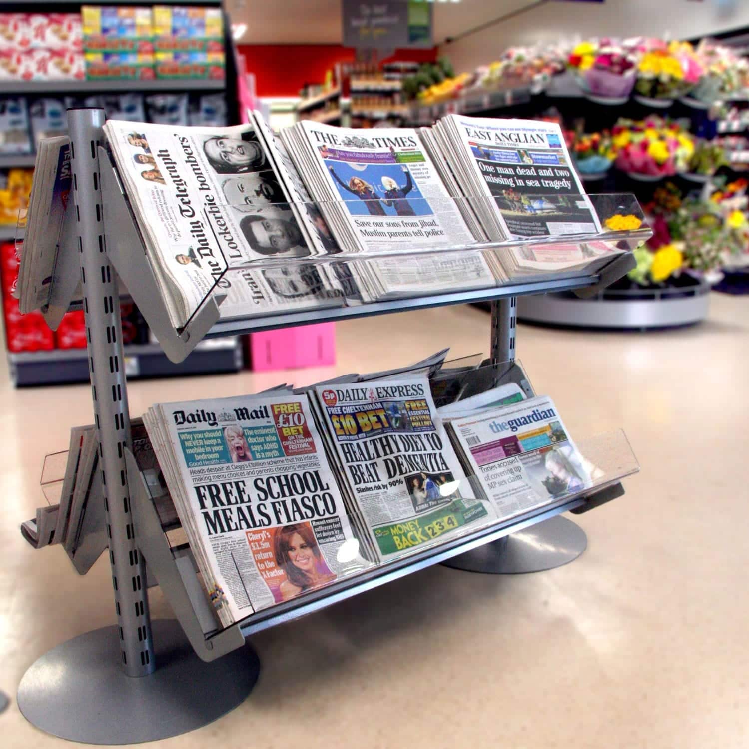 Standard Bay & Newspaper Shelves Merchandising System