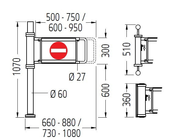 Wanzl Lockable Manual Mechanical Swing Gate | Checkout Gate